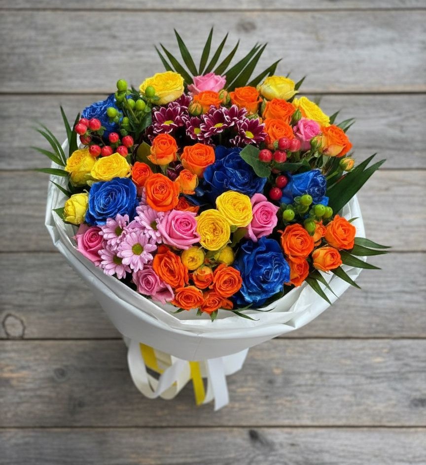 Букет цветов из: Розы и Хризантемы в Заполярном Мурманской области