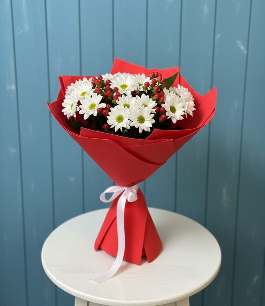 Букет цветов из: Хризантемы в Заполярном Мурманской области