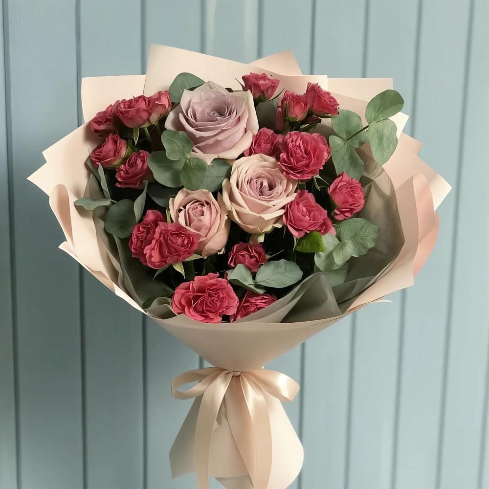 Букет цветов из: Гвоздики и Розы в Заполярном Мурманской области