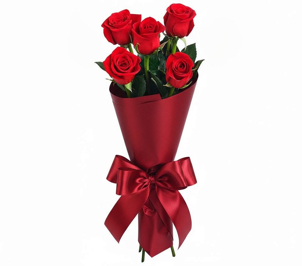 Букет 5 Красных роз Эдлесс Лав в Заполярном Мурманской области