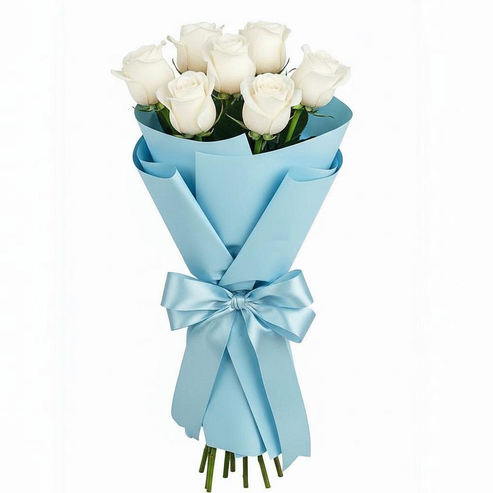 Букет 7 белых роз Проуд в Заполярном Мурманской области