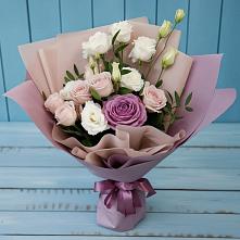 Букет цветов из:  Розы и Лизиантусы в Заполярном Мурманской области