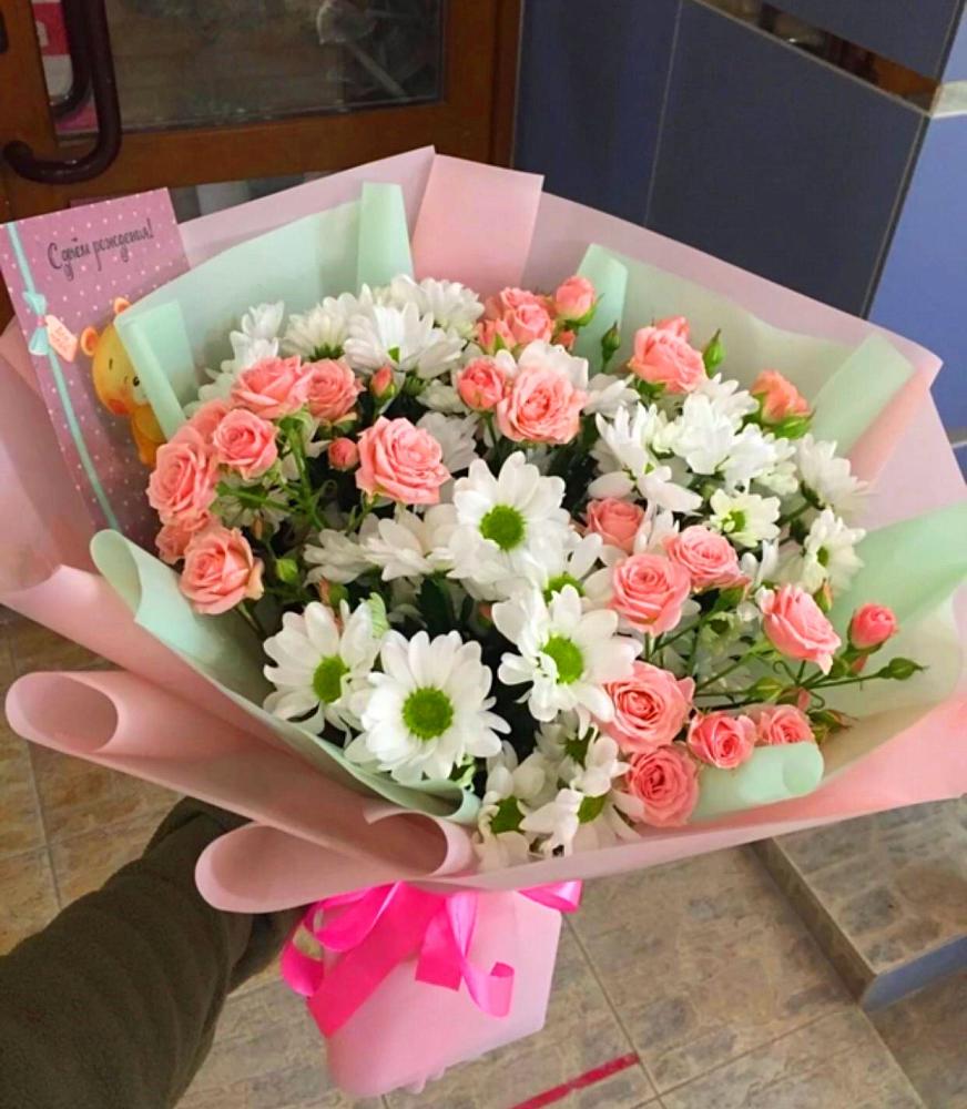 Букет цветов из: Розы и Хризантемы в Заполярном Мурманской области