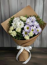Букет цветов из:  Хризантемы и Розы в Заполярном Мурманской области