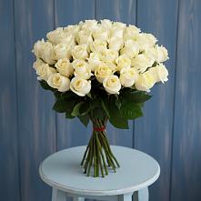 Букет 51 Белая роза Эдлесс Лав в Заполярном Мурманской области