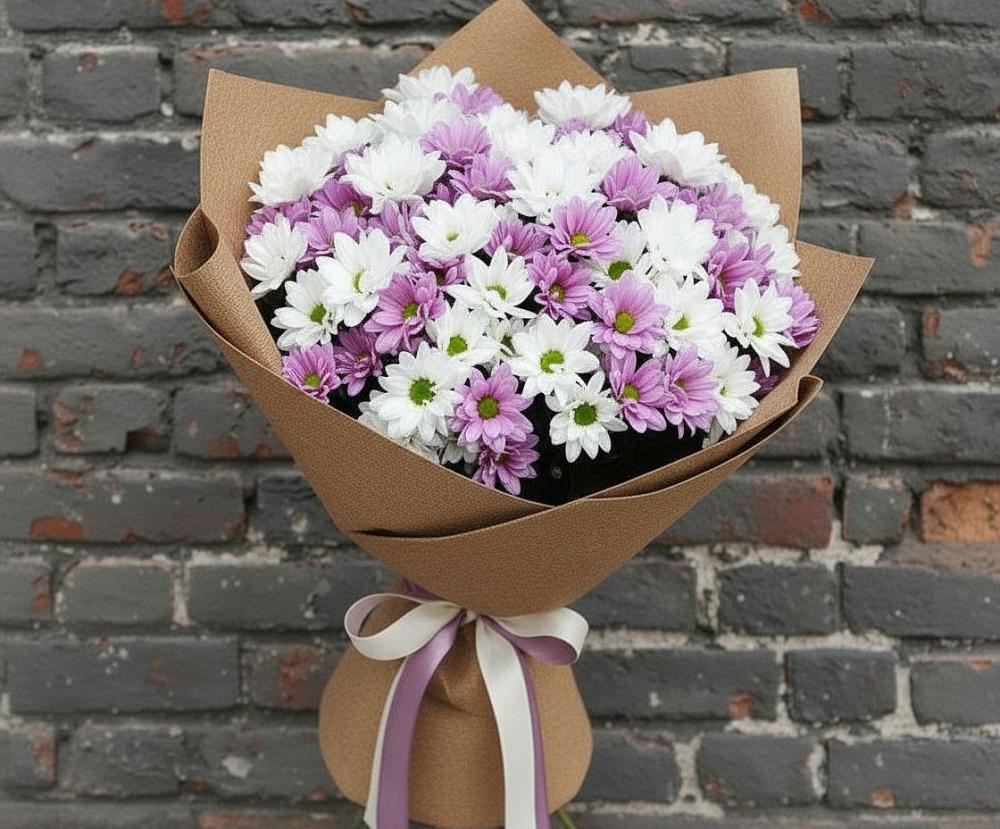 Букет цветов из: Хризантемы в Заполярном Мурманской области