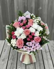 Букет цветов из:  Альстромерии, Гвоздики, Розы и Хризантемы #REPLACE_PRED# Заполярном Мурманской области