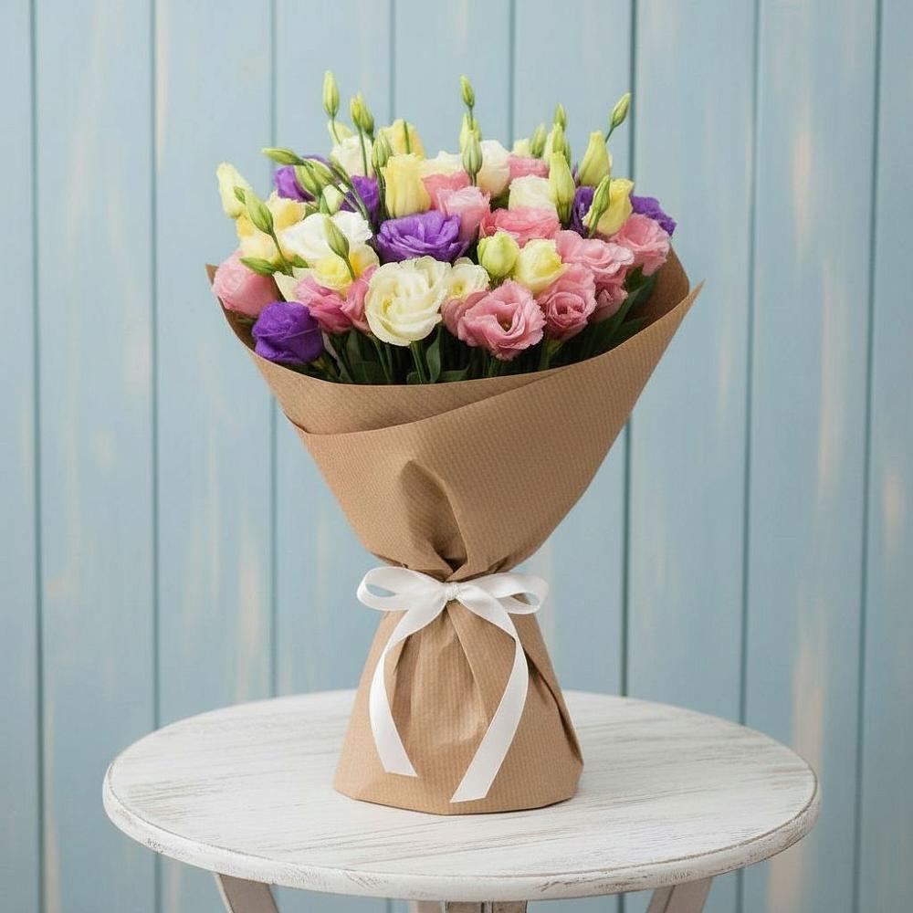 Букет цветов из: Лизиантусы в Заполярном Мурманской области