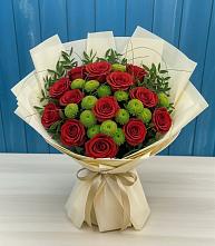 Букет цветов из:  Розы и Хризантемы в Заполярном Мурманской области