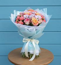 Букет цветов из:  Хризантемы и Розы в Заполярном Мурманской области