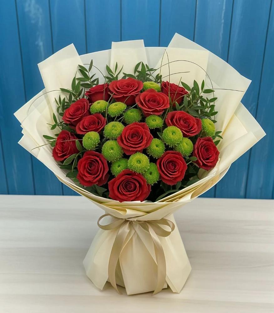 Букет цветов из: Розы и Хризантемы в Заполярном Мурманской области