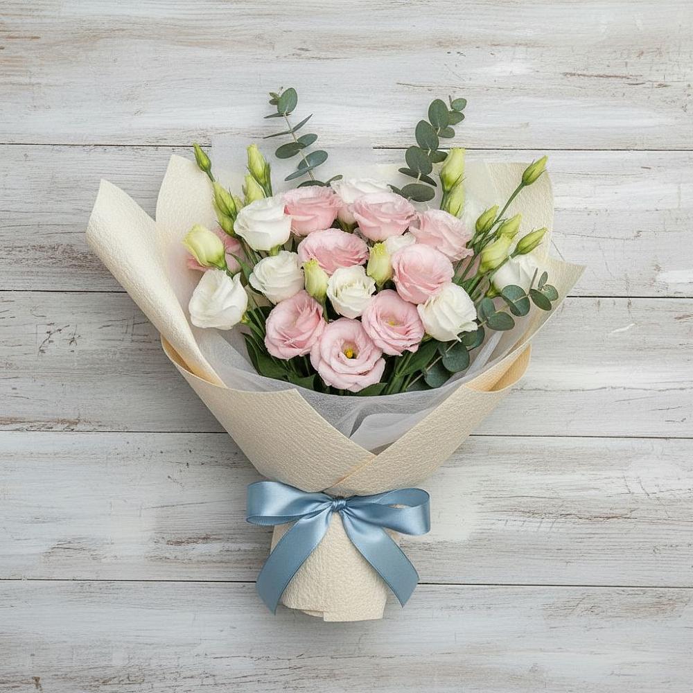 Букет цветов из: Лизиантусы в Заполярном Мурманской области